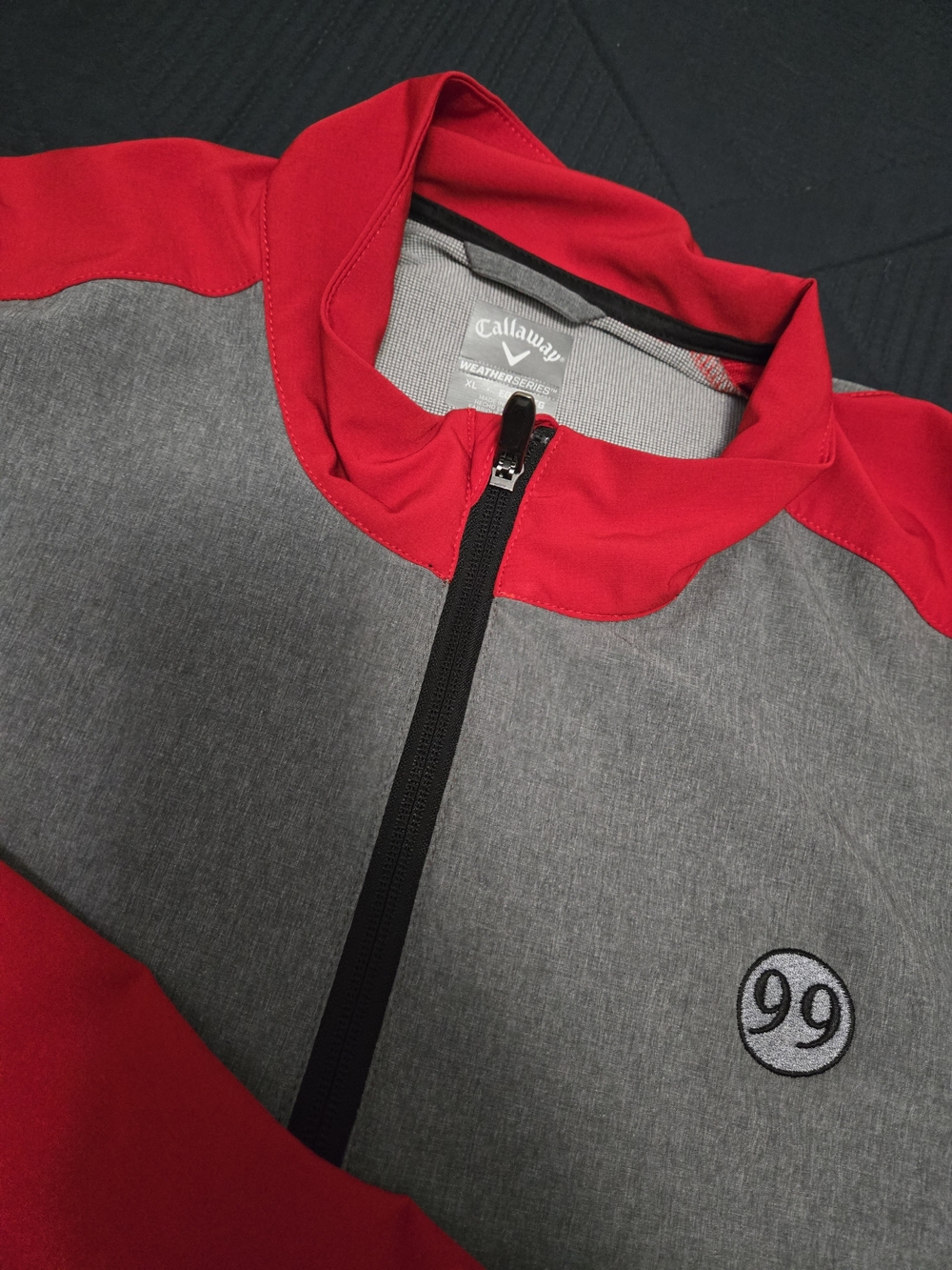 Callaway Gray and Red 1/4 Zip-Up Golf Jacket Size Xl
